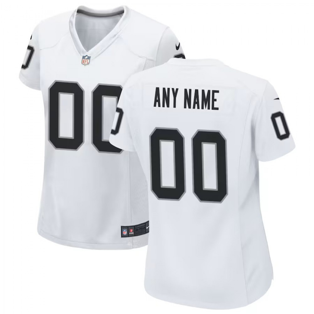 Las Vegas Raiders Nike Women's Custom Game Jersey - White-GridironStore